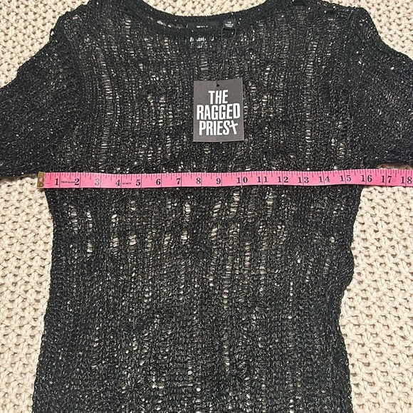 NWT the Ragged Priest Siren Sequin Distressed Knit Maxi 10 M - Picture 9 of 16
